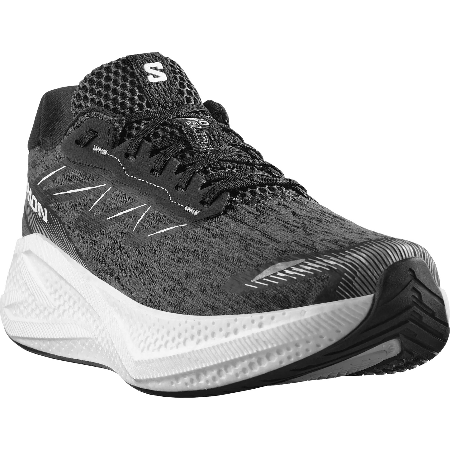 Salomon Herrenlaufschuhe Schuhe Aero Glide 4, Gravel-Laufschuhe für Straße und Gelände mit maximaler Dämpfung, black/white - machsport