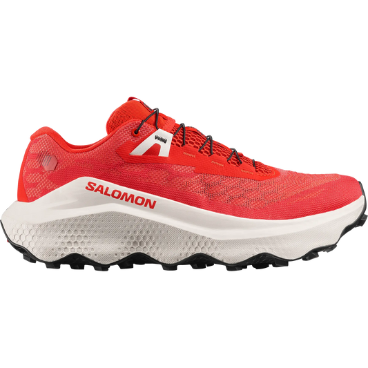 Salomon Herrenlaufschuhe Ultra Glide 4, Trailrunning-Schuhe für lange Strecken mit maximaler Dämpfun, fiery red/ vanilla ice – rot / 46 2/3