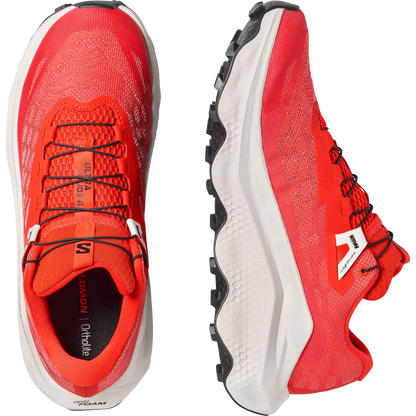 Salomon Herrenlaufschuhe Ultra Glide 4, Trailrunning-Schuhe für lange Strecken mit maximaler Dämpfun, fiery red/ vanilla ice - machsport