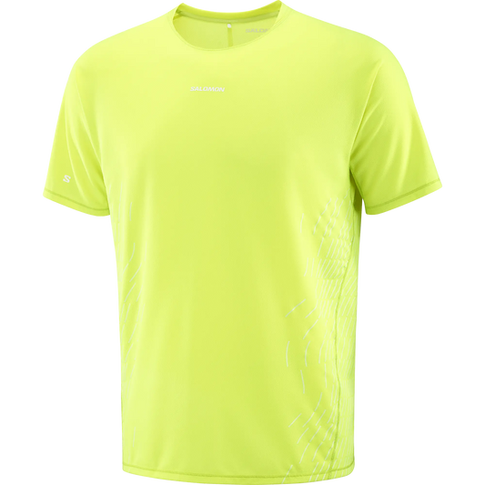 Salomon Herrenlaufshirt Sense Aero SS Tee M – neongrün / S