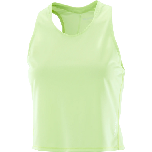 Salomon Sense Aero Short Tank Top, leichtes Running Tanktop mit hoher Atmungsaktivität für schnelle Läufe, butterfly – hellgrün / 34