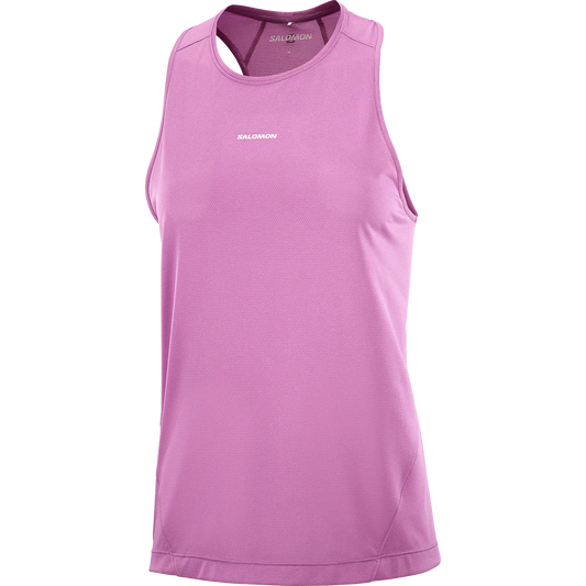 Salomon Shirt Shakeout Core Tank, Damen Running Tanktop für Training und Alltag mit atmungsaktivem Knit Flow Material, iris orchid – lila / 34
