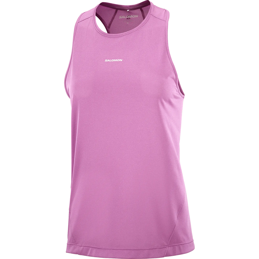 Salomon Shirt Shakeout Core Tank, Damen Running Tanktop für Training und Alltag mit atmungsaktivem Knit Flow Material, iris orchid - machsport