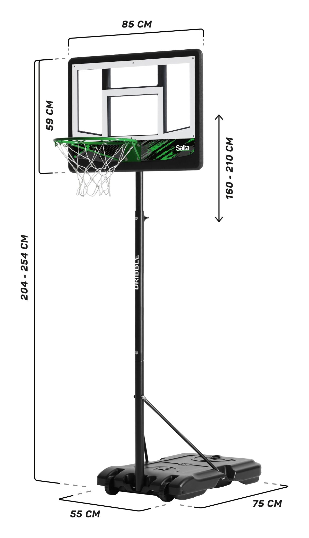 Salta Basketballanlage Dribble - Dribble Schwarz - machsport – Bild 
