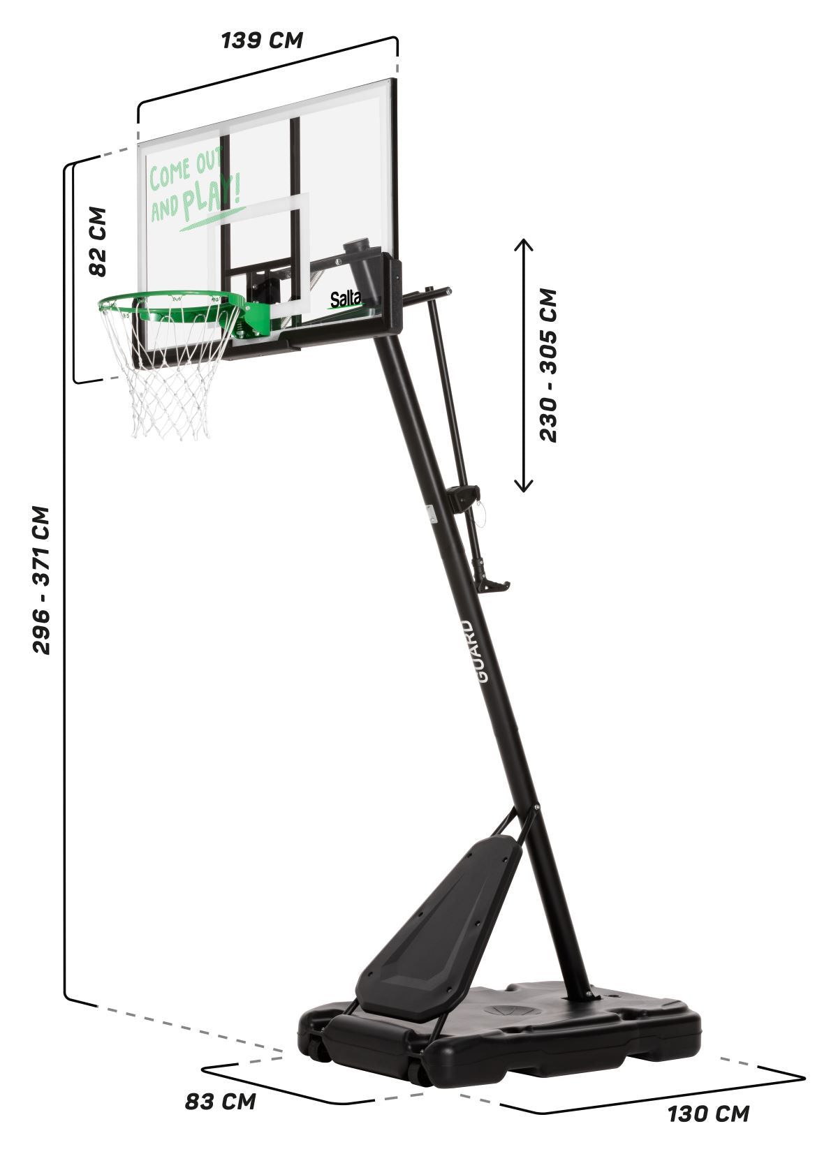 Salta Basketballanlage Guard - Guard Schwarz - machsport – Bild 