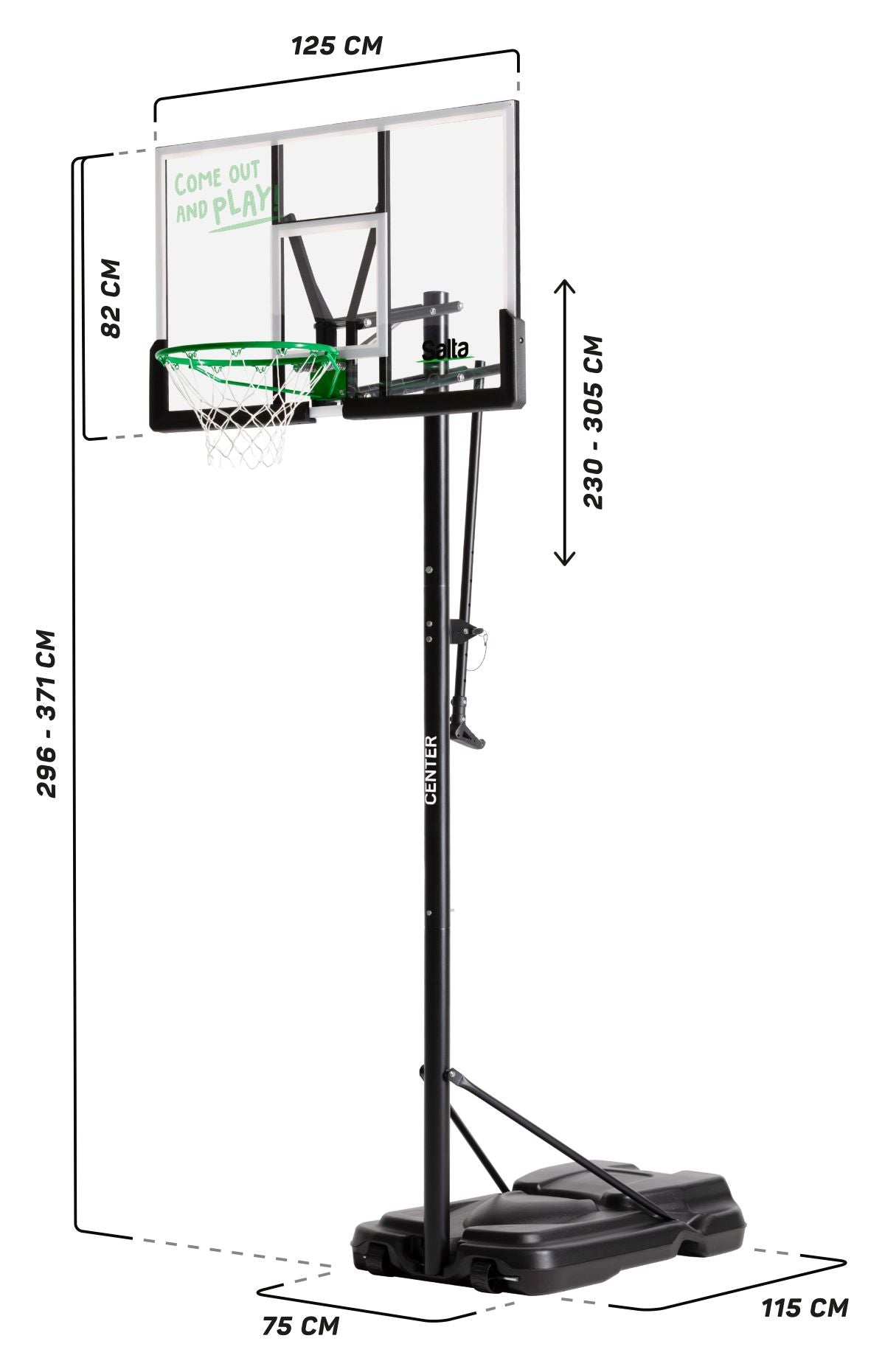 Salta Basketballständer Center - Center Schwarz - machsport – Bild 