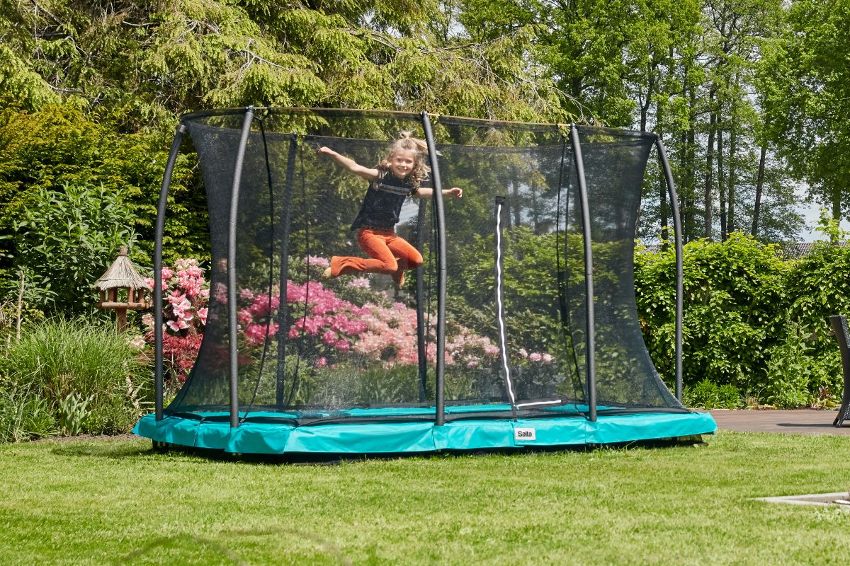 Salta Trampolin Comfort Edition Ground - 214x153cm - Rechteckig Grün - machsport – Bild 