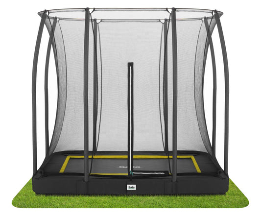 Salta Trampolin Comfort Edition Ground - 214x153cm - Rechteckig Schwarz – 214x153 cm / Schwarz / Rechteckig