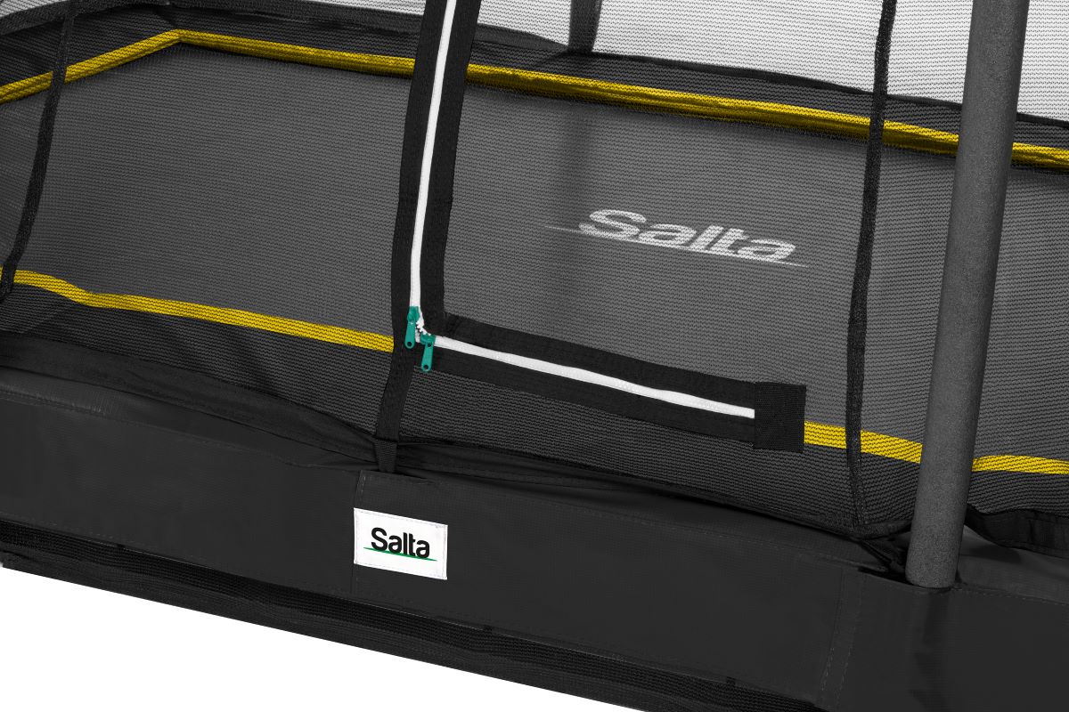 Salta Trampolin Comfort Edition Ground - 214x153cm - Rechteckig Schwarz - machsport