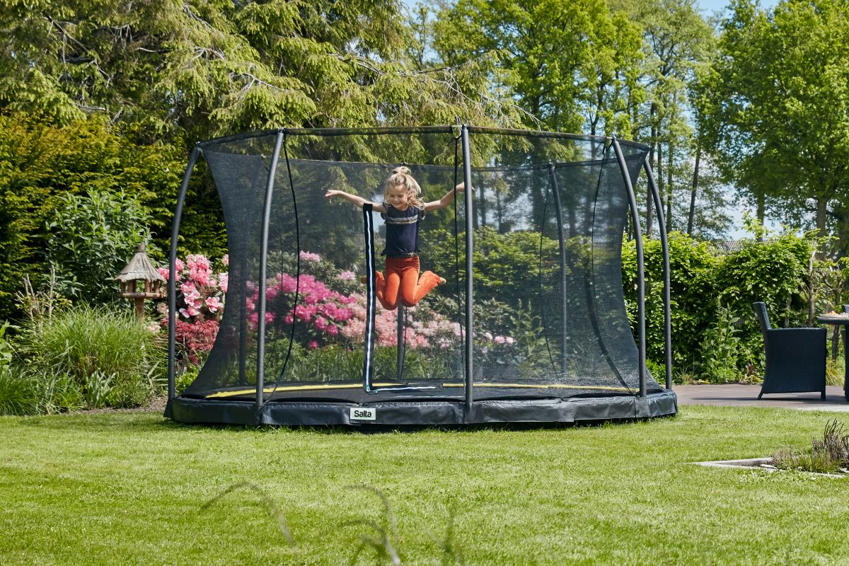 Salta Trampolin Comfort Edition Ground - 305cm - Rund Schwarz - machsport – Bild 