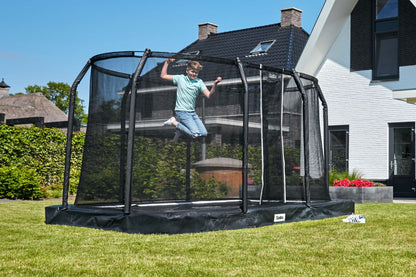 Salta Trampolin Premium Ground - 214x153cm - Rechteckig Schwarz - machsport