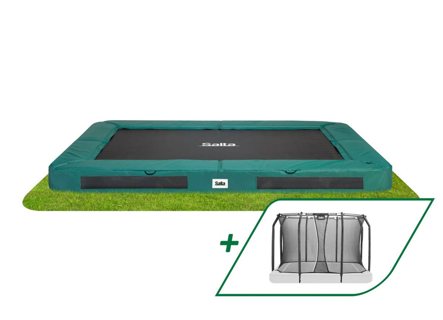 Salta Trampolin Premium Ground - 305x214cm - Rechteckig Grün - machsport