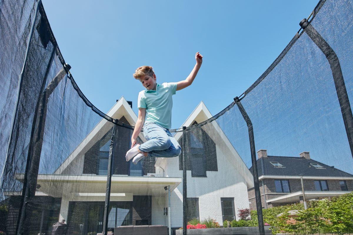 Salta Trampolin Premium Ground - 305x214cm - Rechteckig Grün - machsport