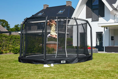 Salta Trampolin Premium Ground - 396cm - Rund Schwarz - machsport