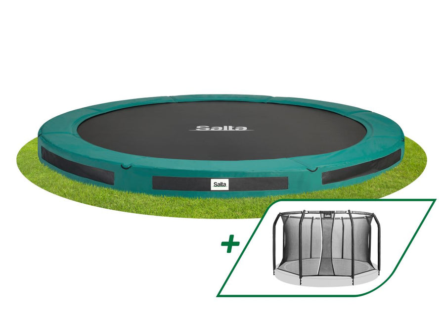 Salta Trampolin Premium Ground - 427cm - Rund Grün - machsport