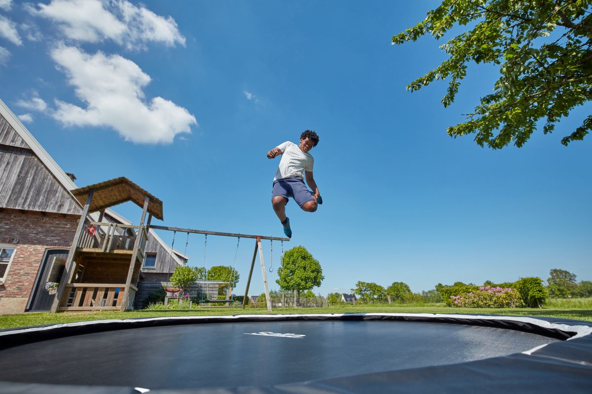 Salta Trampolin Royal Baseground Sports - 251cm - Rund Schwarz - machsport – Bild 