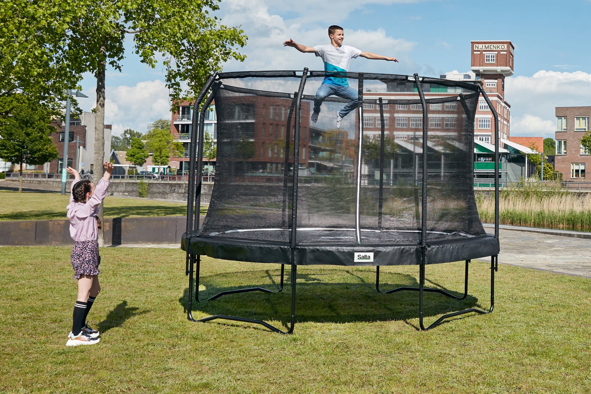 Salta Trampolin Premium Black Edition - 183cm - Rund Schwarz - machsport – Bild 