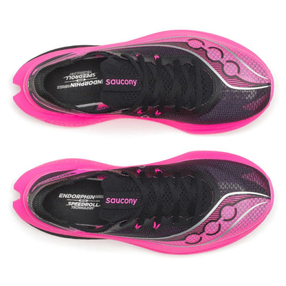 Damenlaufschuhe Saucony Endorphin Pro 5, Wettkampflaufschuhe mit atmungsaktivem Obermaterial und leichter Dämpfung.