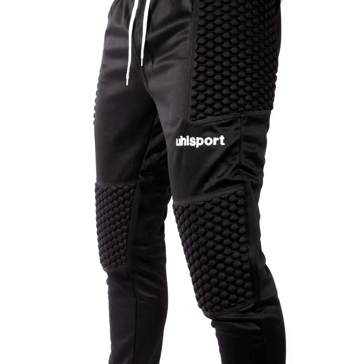 Uhlsport Torwarthose Standard, gepolsterte Torwarthose mit Fußschlaufen und elastischem Bund, schwarz - machsport