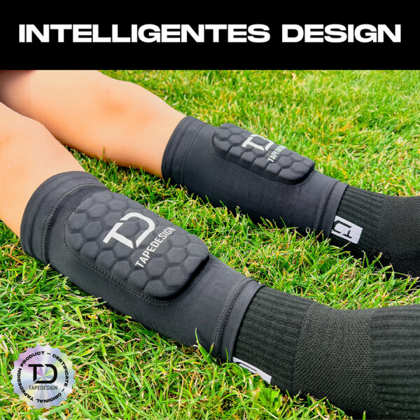Tapedesign Schienbeinschoner Shinguard Sleeve Kinder, schwarz - machsport – Bild 