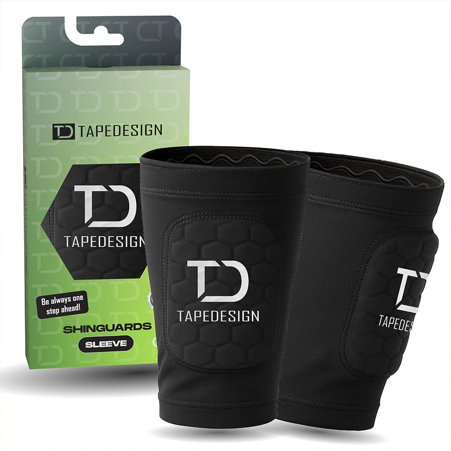 Tapedesign Schienbeinschoner Shinguards Sleeve, schwarz - machsport