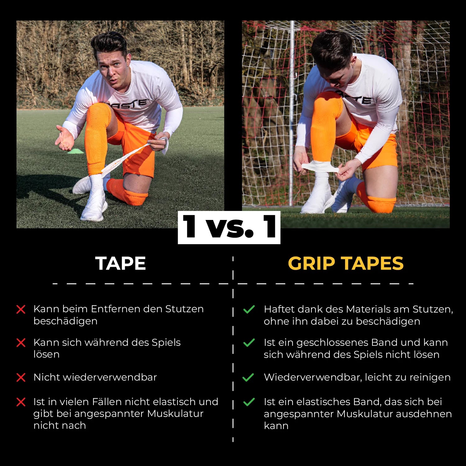 Tapedesign Schienbeinschoner x Paste Grip Tapes, grau - machsport – Bild 