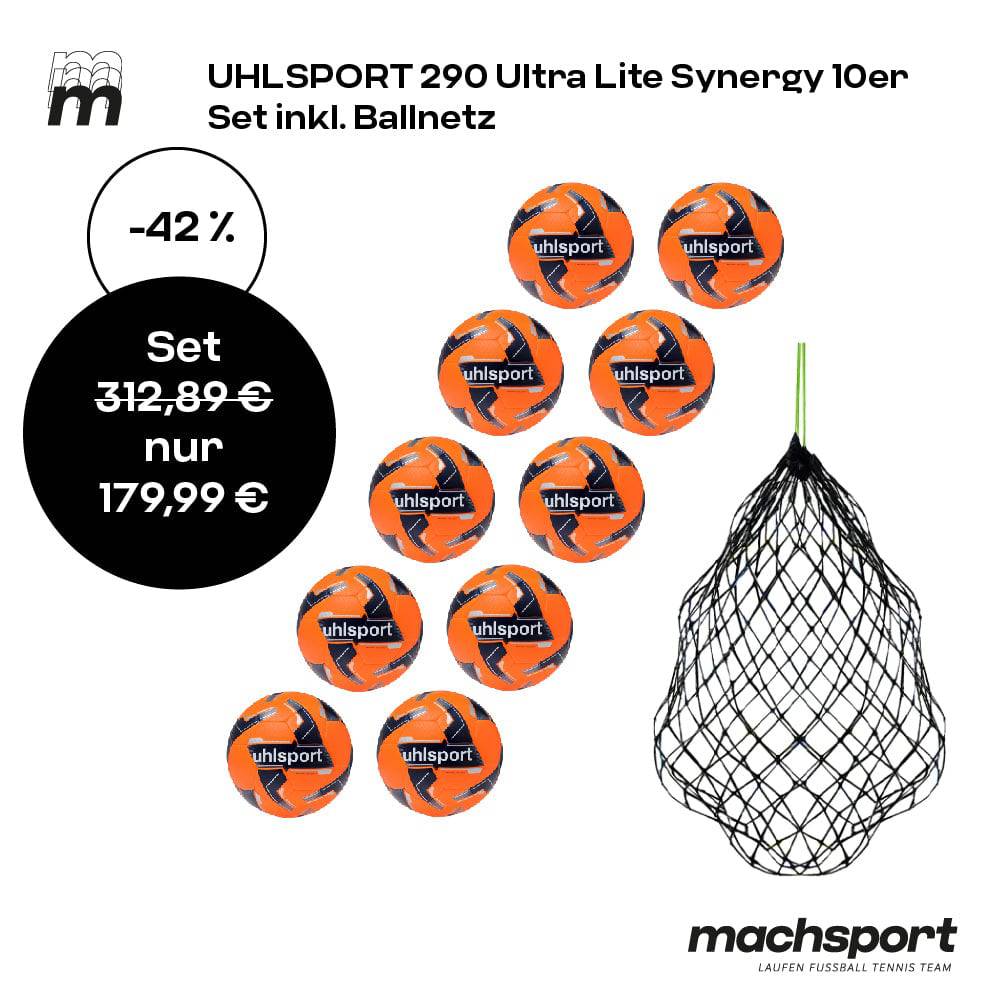 Uhlsport 290 Ultra Lite Addglue 10er-Set inkl. Ballnetz