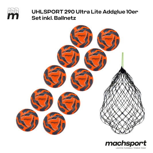 Uhlsport 290 Ultra Lite Addglue 10er-Set inkl. Ballnetz Größe 4 – 4
