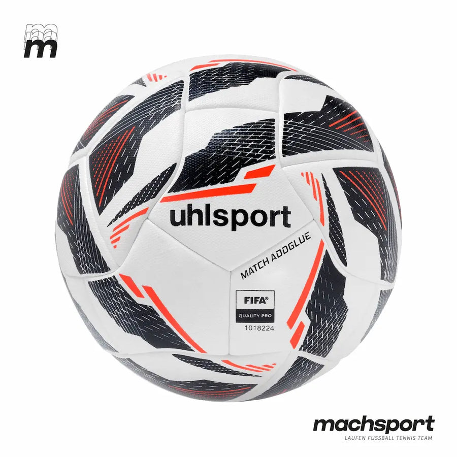 Fußball Ultra Match Addglue von Uhlsport, Größe 5, für professionelle Spiele und Training, mit robustem Design und Markenlogo.