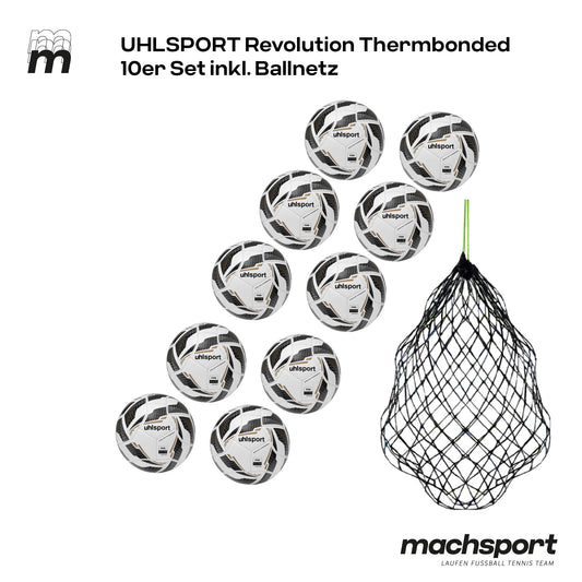 Uhlsport Revolution Thermbonded 10er-Set inkl. Ballnetz, Größe 5 – 5