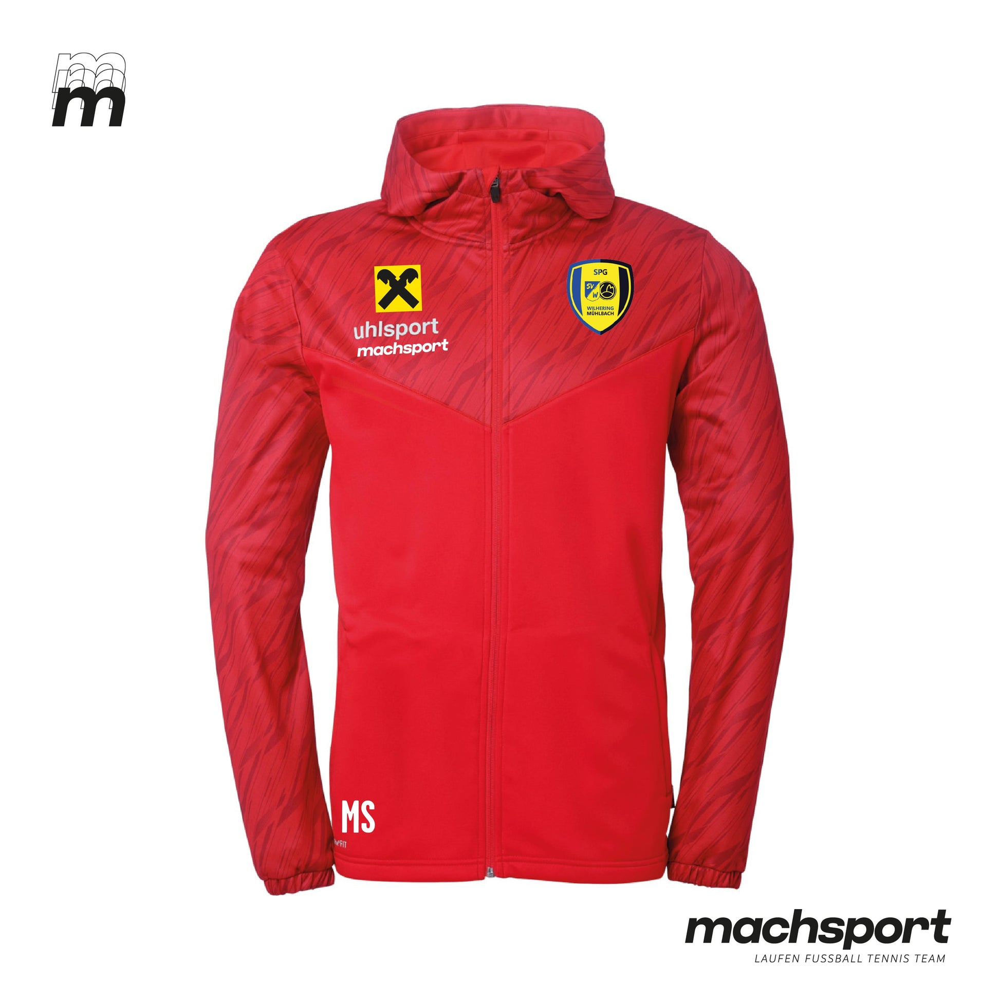 SPG Wilhering/Mühlbach KM Trainingsjacke mit Kapuze Vorderansicht – Bild 