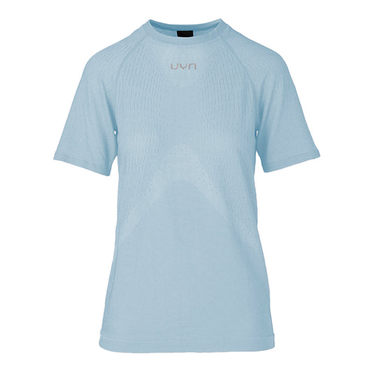 UYN Damenlaufshirt kurzärmelig Kymra, ultraleichtes Laufshirt für dynamische Einheiten und längere Läufe, blau – hellblau / 34