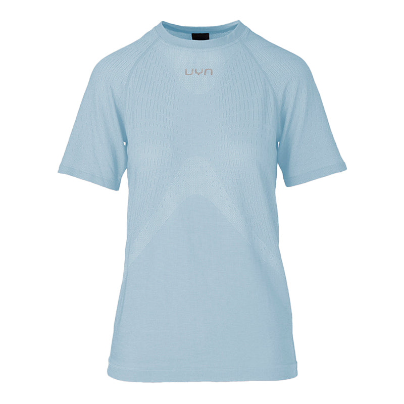 UYN Damenlaufshirt kurzärmelig Kymra, ultraleichtes Laufshirt für dynamische Einheiten und längere Läufe, blau - machsport